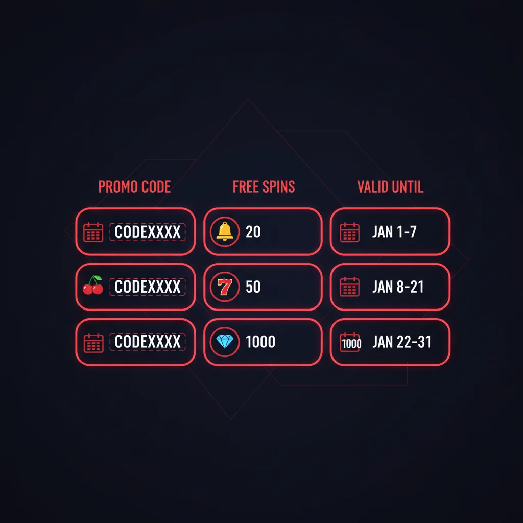 Tabulka aktuálních promo kódů na free spiny v NV Casino